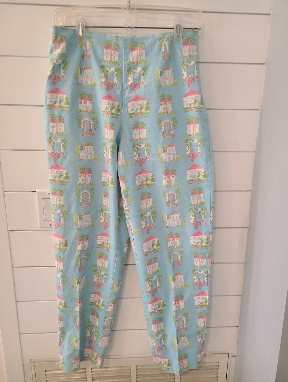 Talbots Light Blue House-Print Pants